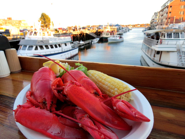 What else are you going to eat lol... This was a good spot to enjoy the sunset and fresh caught lobster at the Portland Lobster Company at the dock where the Portland Discovery Land & Sea Tours are, by Christa Thompson