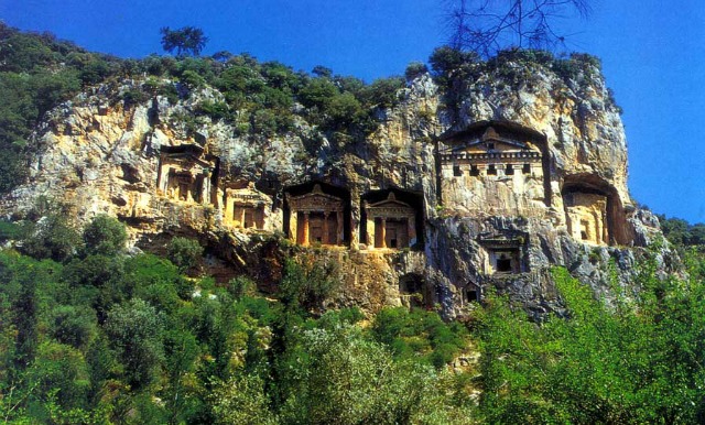 Tombs of the Lycian Kings. Photo by Wikipedia commons