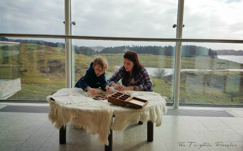 Here we are playing an old Viking game. It's very interactive for kids with games, a classroom, and a fun audio tour with movies Would love this to be my living space... what a view!
