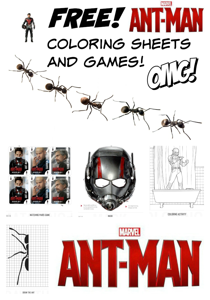 Free Ant Man coloring pages and games