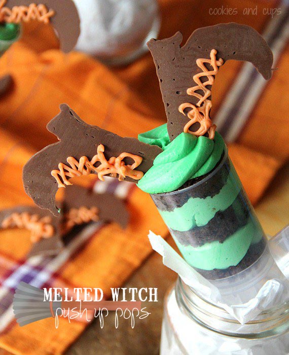Halloween Recipes Melted Witch Push Up Pops 