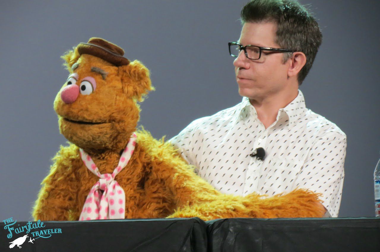 Eric jacobson with Fozzie Bear at The Muppets D23 Expo Panel