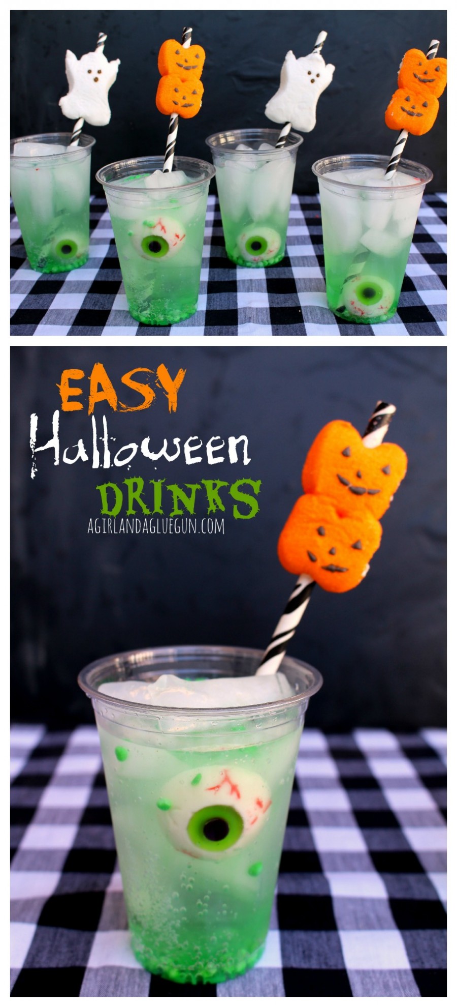 Halloween Recipes Easy Halloween Drink With Peep Straws 