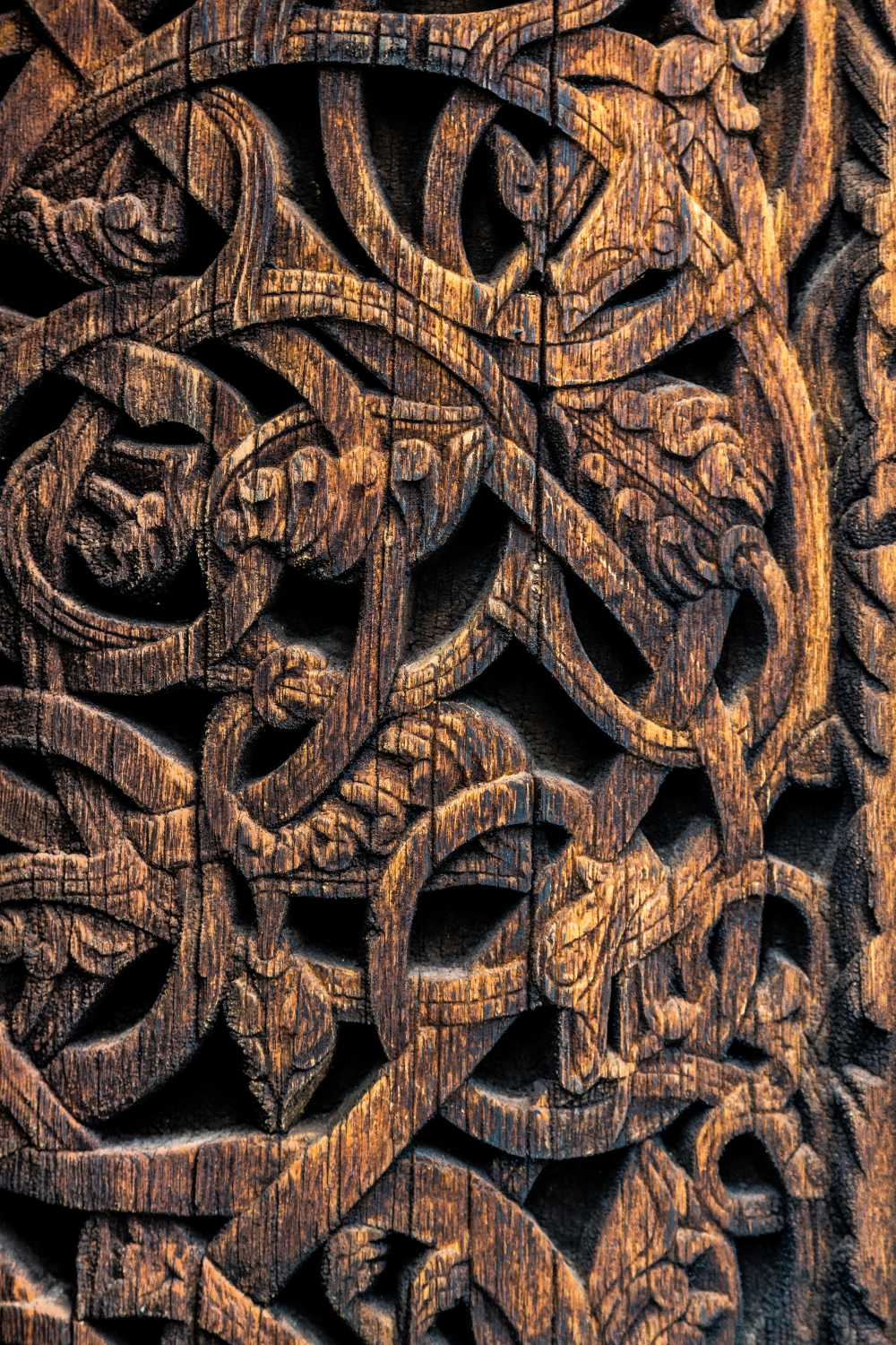 Viking carving into wood