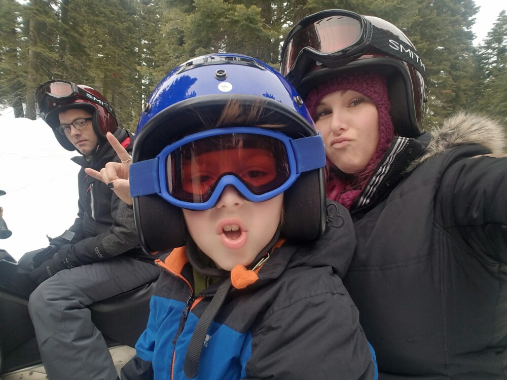 Snowmobiling for the first time, christa thompson, gauge rybak, kidfriendly, sean overstreet