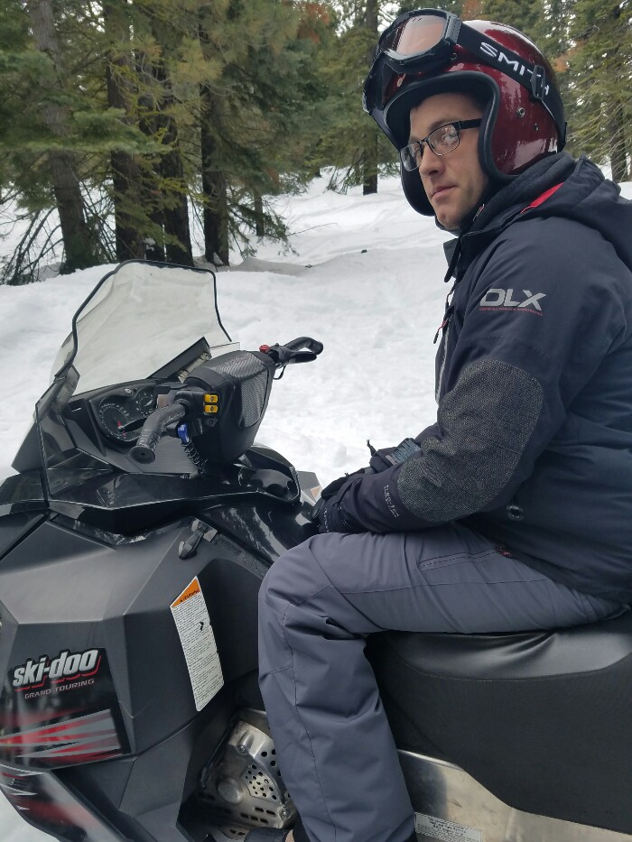 Snowmobiling for the first time, sean overstreet