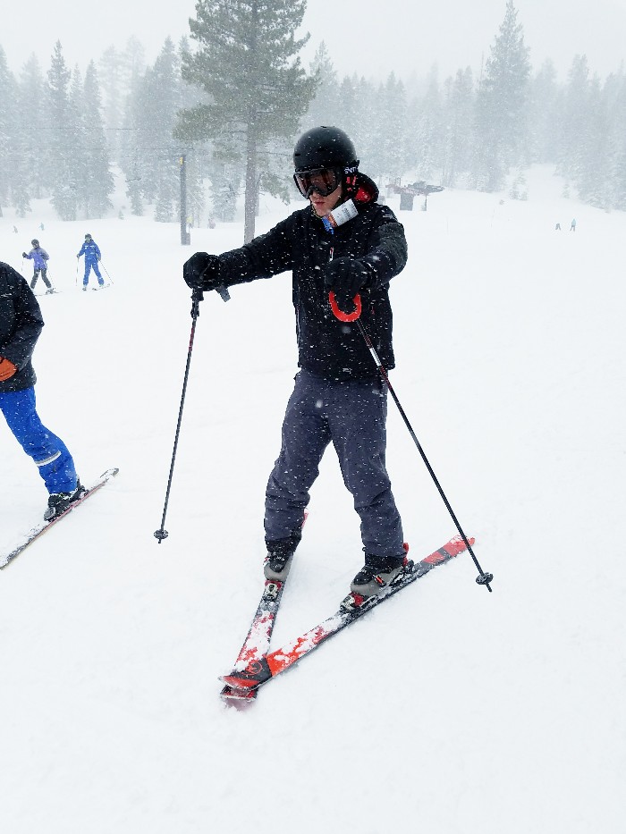 skiing for the first time, sean overstreet