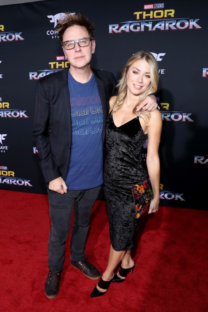 Thor: Ragnarok LA Premiere, James Gunn and Jennifer Holland