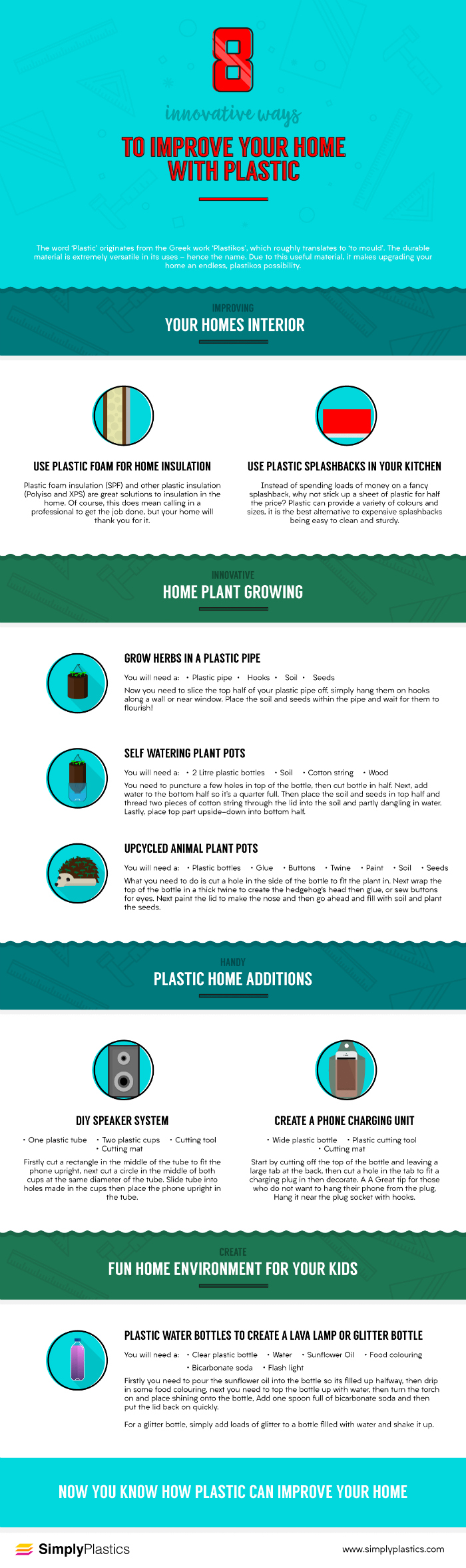 8 innovative ways to improve your home with plastic infographic