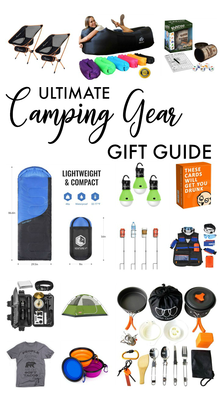 Camping gear gift guide, what to bring camping, camping gear