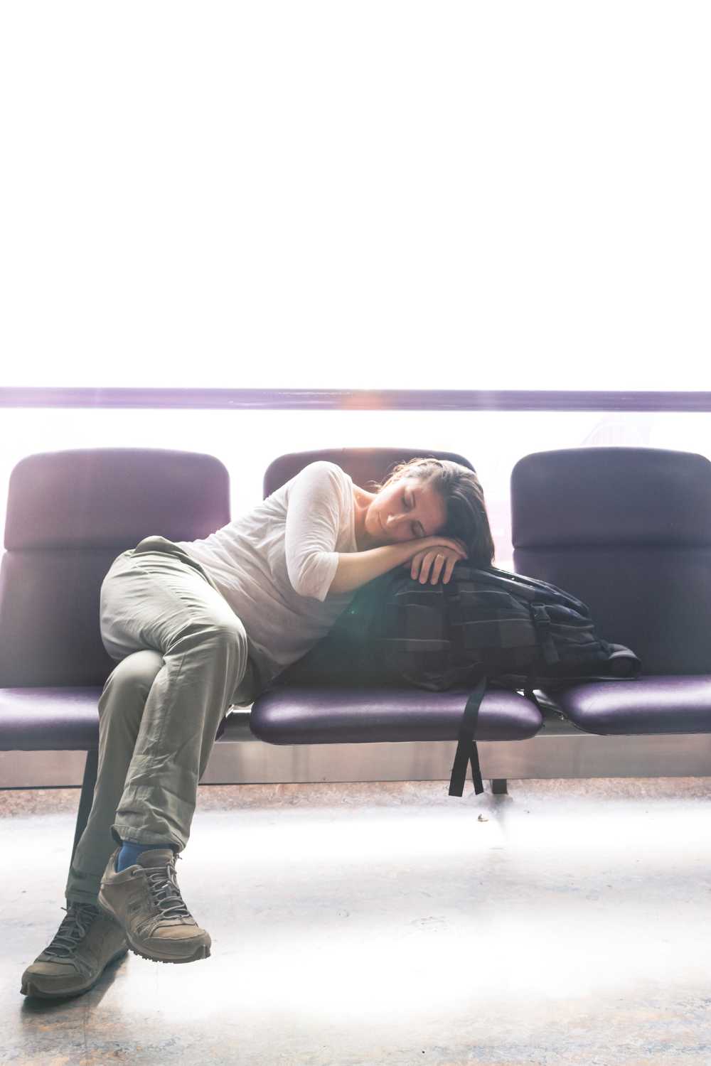 recover from jet lag, sleeping airport