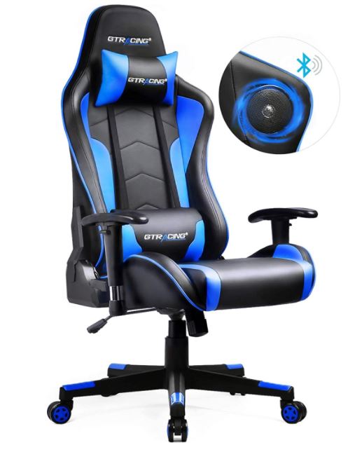 gaming setup ideas, GTRACING Gaming Chair with Bluetooth Speakers