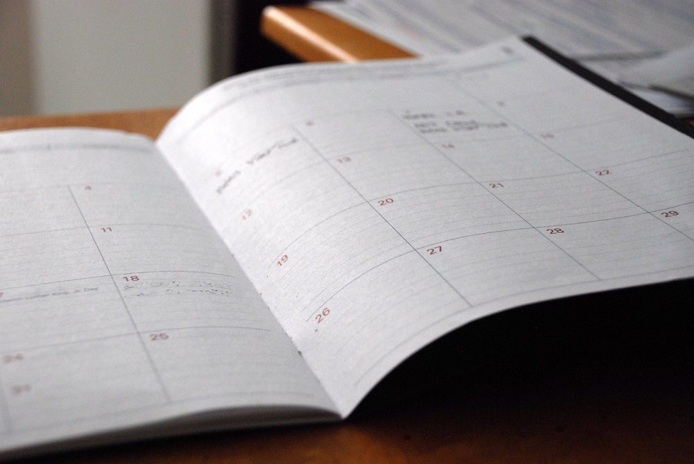 calendar, planner, plan ahead, be spontaneous