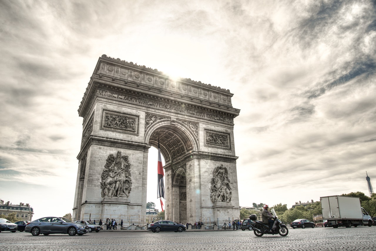 Arc de Triomphe, Eiffel Tower, Paris, France