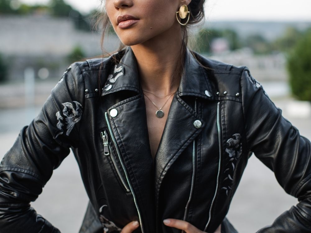 leather jacket, women's style, woman, fashion