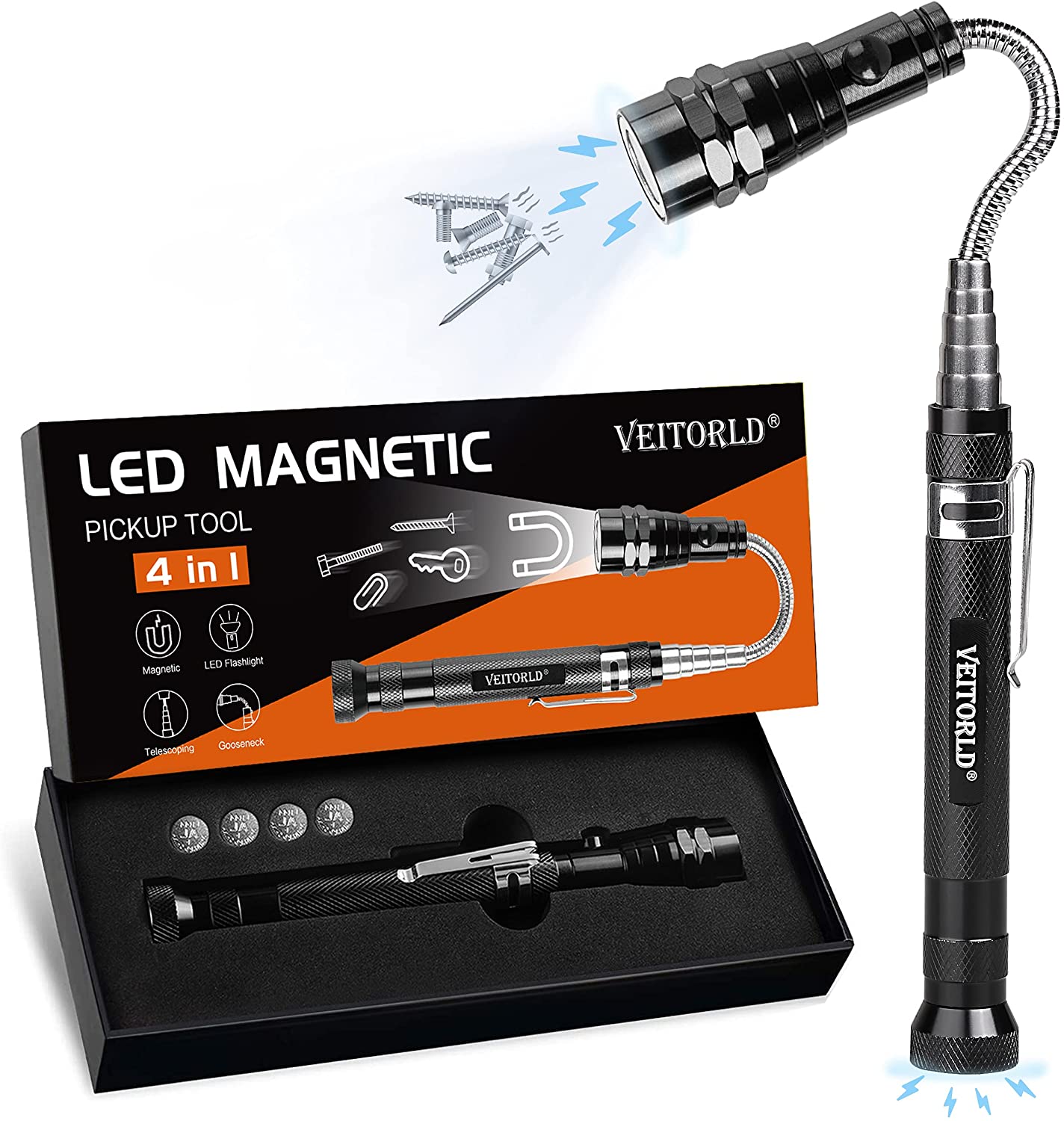 LED Telescopic Magnetic Pickup Tool, Father's Day Gift Guide 2022,